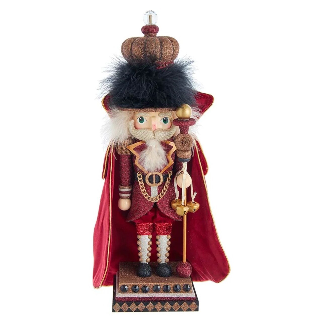 KSA 20.75" Burgundy and Black Hollywood King Christmas Nutcracker